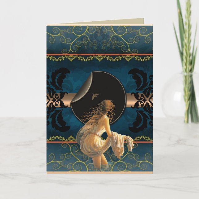 Romantic Birthday Card - Woman in the Water (Front)