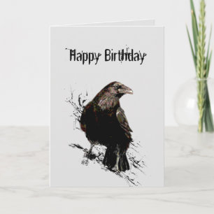 Romantic Birthday Sweetheart Raven Edgar Poe Card