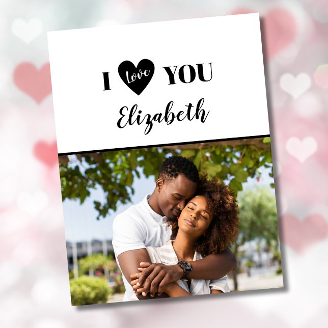 Romantic Black 5 Photo I Love You Valentine's Day Card (Creator Uploaded)