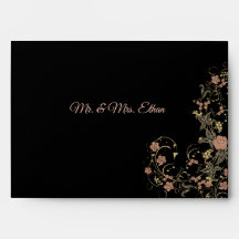 Romantic Black and Tea Pink Floral Wedding