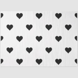 Romantic Black and White Heart Cute for Couples Tissue Paper
