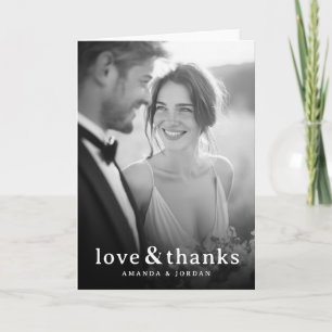 Romantic Black and White Photo Thank You Card