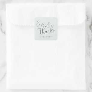 Romantic Black Cursive Love Thanks Sticker