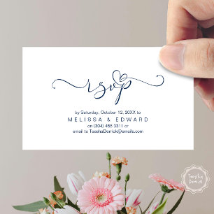 Romantic, Black, Invitation RSVP, respond