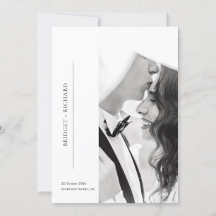 Romantic Black Tie Photo Wedding Invitation