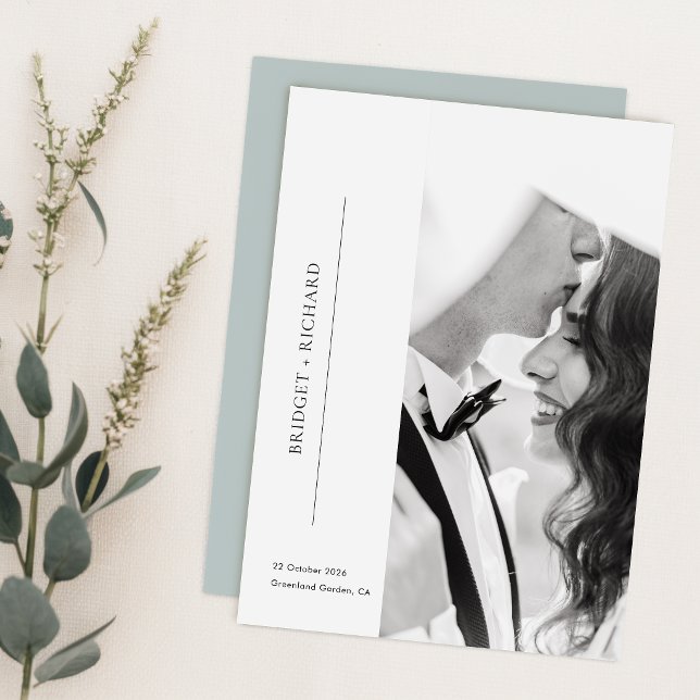 Romantic Black Tie Photo Wedding Invitation (Creator Uploaded)