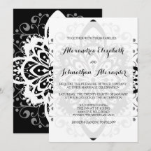 Romantic Black Tie Wedding Invitations