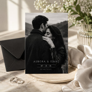 Romantic Black & white Photo Save The Date