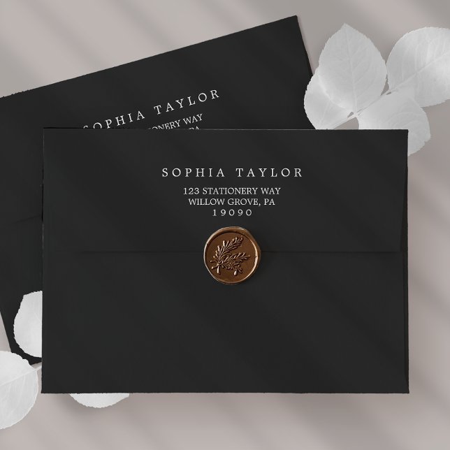 Romantic Black White Wedding Invitation Envelope (Romantic Black White Wedding Invitation Envelope)