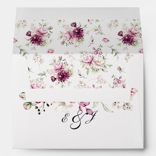 Romantic Bloom Floral Peony Envelope (Back (Bottom))
