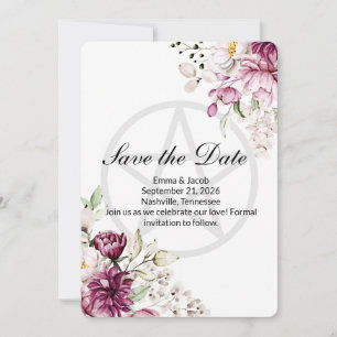 Romantic Bloom Floral Peony Pentacle Save The Date