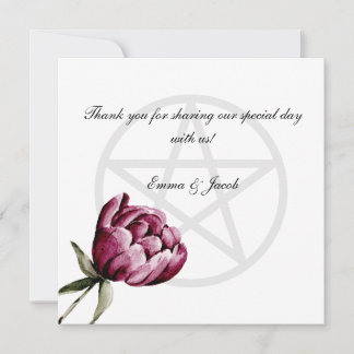 Romantic Bloom Floral Peony Pentacle Thank You Card