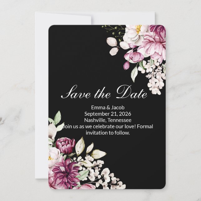   Romantic Bloom Floral Peony   Save The Date (Front)