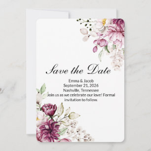 Romantic Bloom Floral Peony   Save The Date