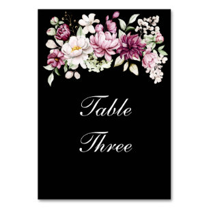  Romantic Bloom Floral Peony  Table Number