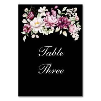 Romantic Bloom Floral Peony Table Number