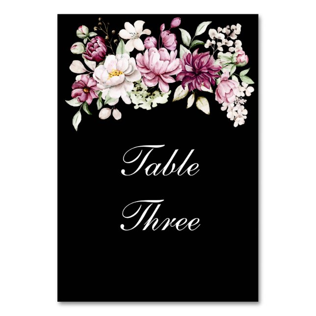 Romantic Bloom Floral Peony  Table Number (Front)