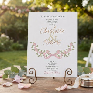 Romantic Blooms Around Crest Botanical Wedding Invitation