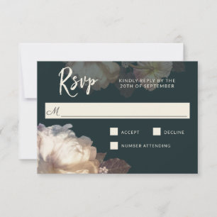 Romantic Blooms Elegant Floral Wedding RSVP Card