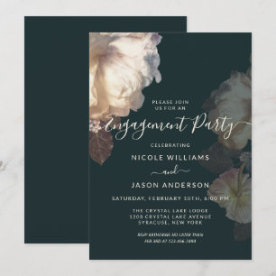 Romantic Blooms Floral Elegant Engagement Party Invitation