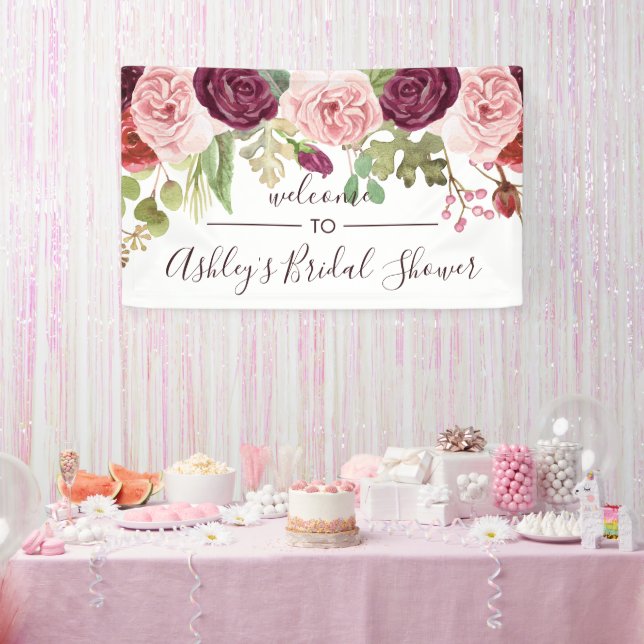 Romantic Blooms Shower Welcome Banner (Party)