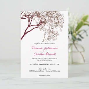 Romantic Blossoming Tree Wedding Invitation