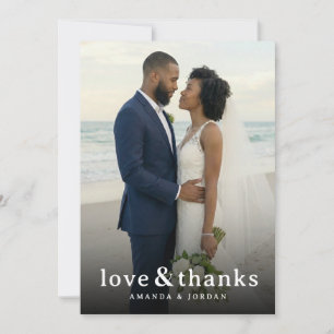 Romantic Blue Beach Photo Thank You Card