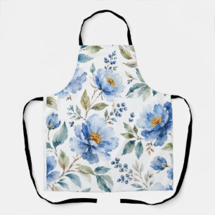 Romantic Blue Blossoms Apron