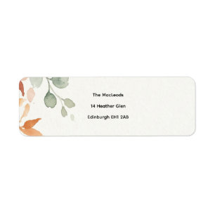 Romantic Blue Botanical Address Label