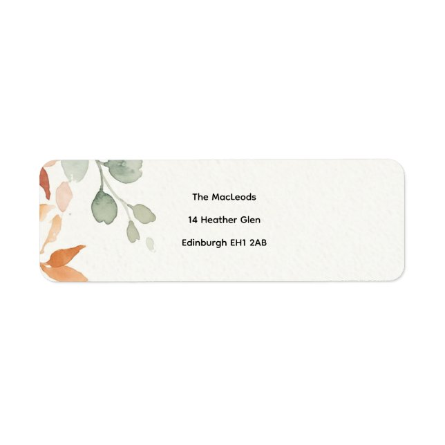 Romantic Blue Botanical Address Label (Front)