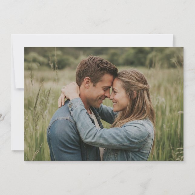Romantic Blue Casual Photo Invitation (Front)