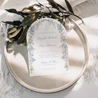 Romantic Blue Floral Monogram All in One Wedding