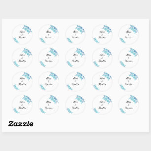 Romantic blue floral sticker