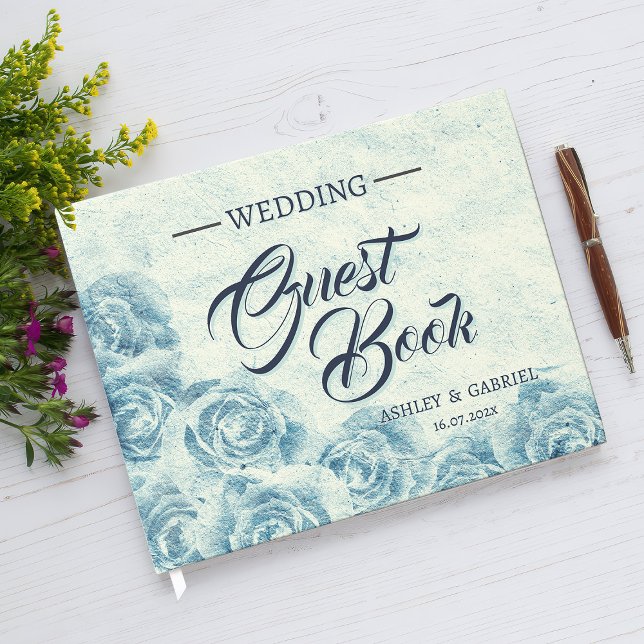 Romantic Blue Floral Wedding Guest Book (Romantic Blue Floral Wedding Guest Book)