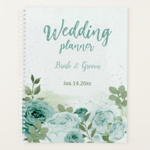 romantic blue flowers greenery wedding planner