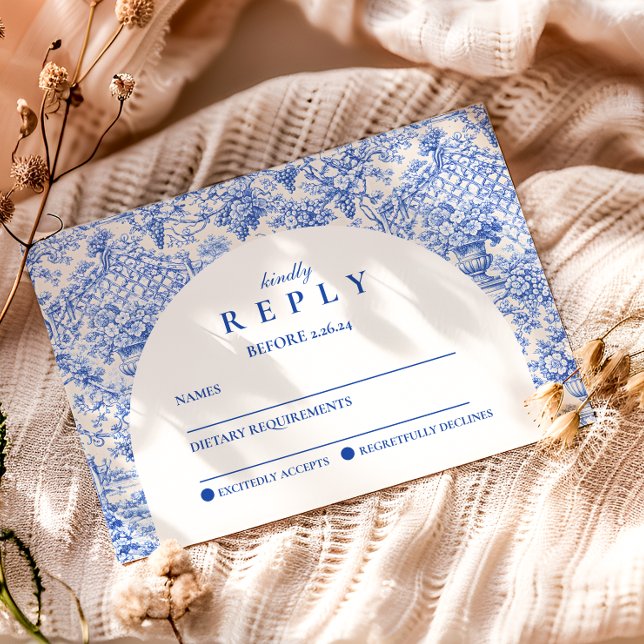 Romantic Blue Garden Graduation Party RSVP Card (Creator Uploaded)