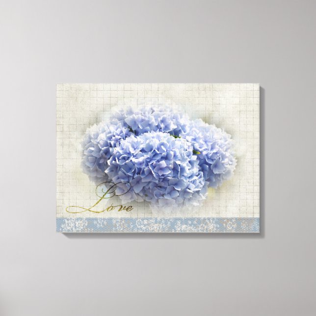 Romantic Blue Hydrangeas Canvas Print (Front)