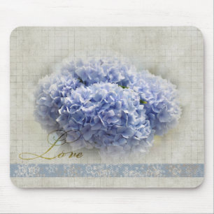 Romantic Blue Hydrangeas Mouse Mat