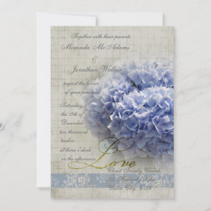 Romantic Blue Hydrangeas Wedding Invitation
