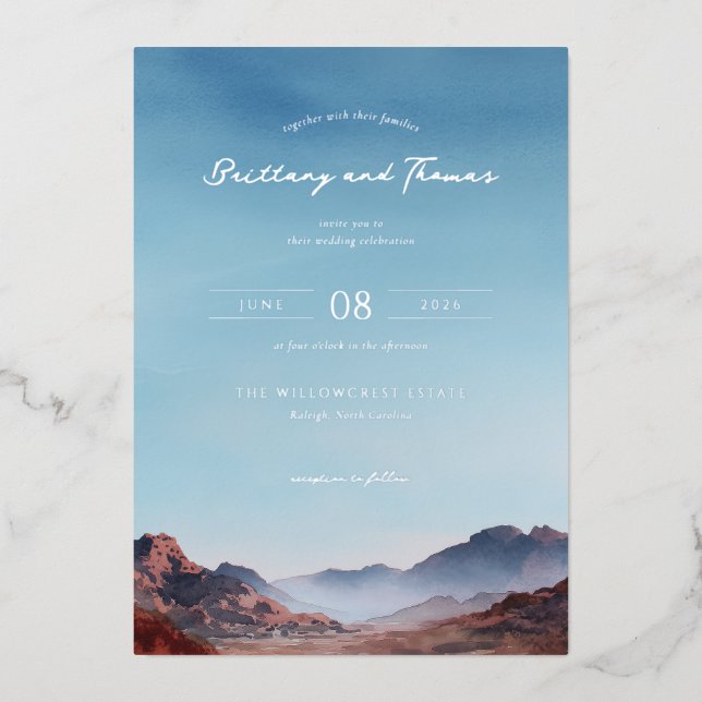 Romantic Blue Mountain Landscape (Front)