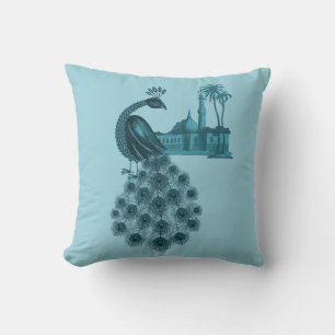 Romantic Blue Peacock Cushion