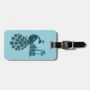 Romantic Blue Peacock Luggage Tag