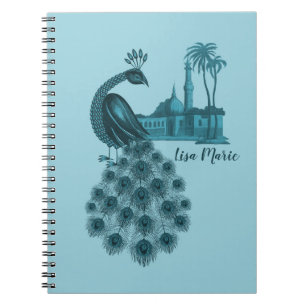 Romantic Blue Peacock Notebook