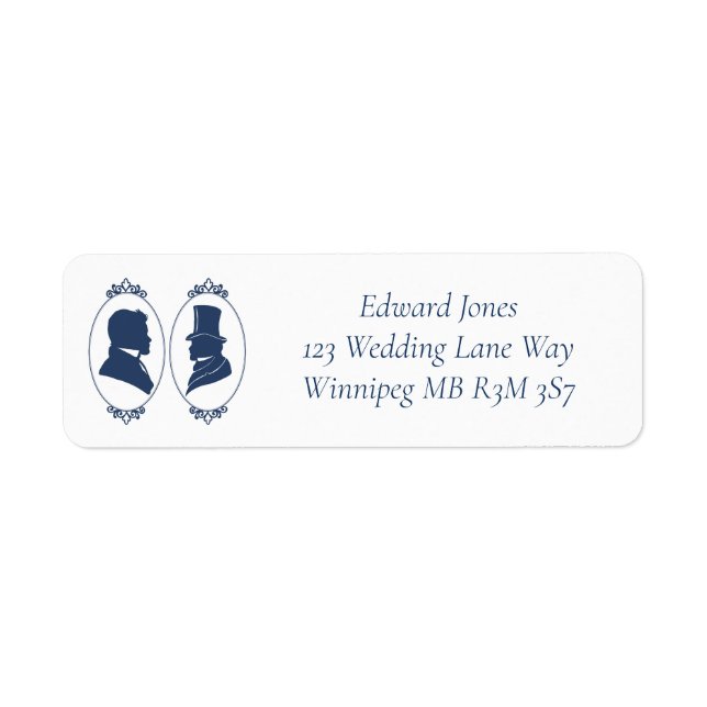 Romantic Blue Regency Gay Botanical Silhouette  (Front)