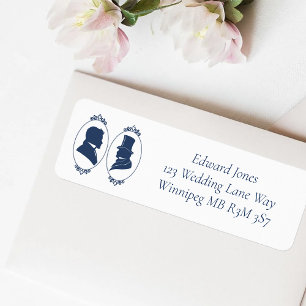 Romantic Blue Regency Gay Botanical Silhouette