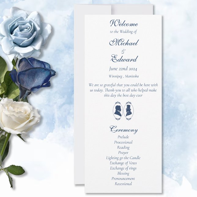 Romantic Blue Regency Gay Botanical Silhouette  (Creator Uploaded)