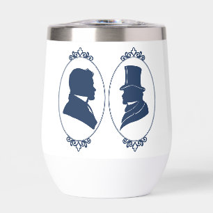 Romantic Blue Regency Gay Botanical Silhouette