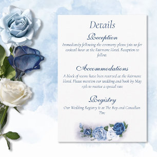 Romantic Blue Regency Gay Botanical Silhouette  Enclosure Card