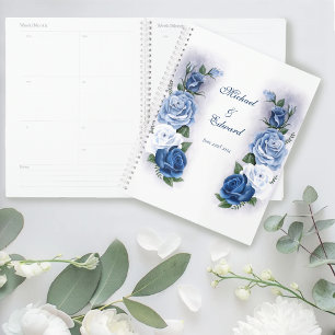 Romantic Blue Regency Gay Botanical Silhouette Planner