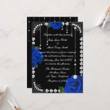 Romantic Blue Roses And Diamonds